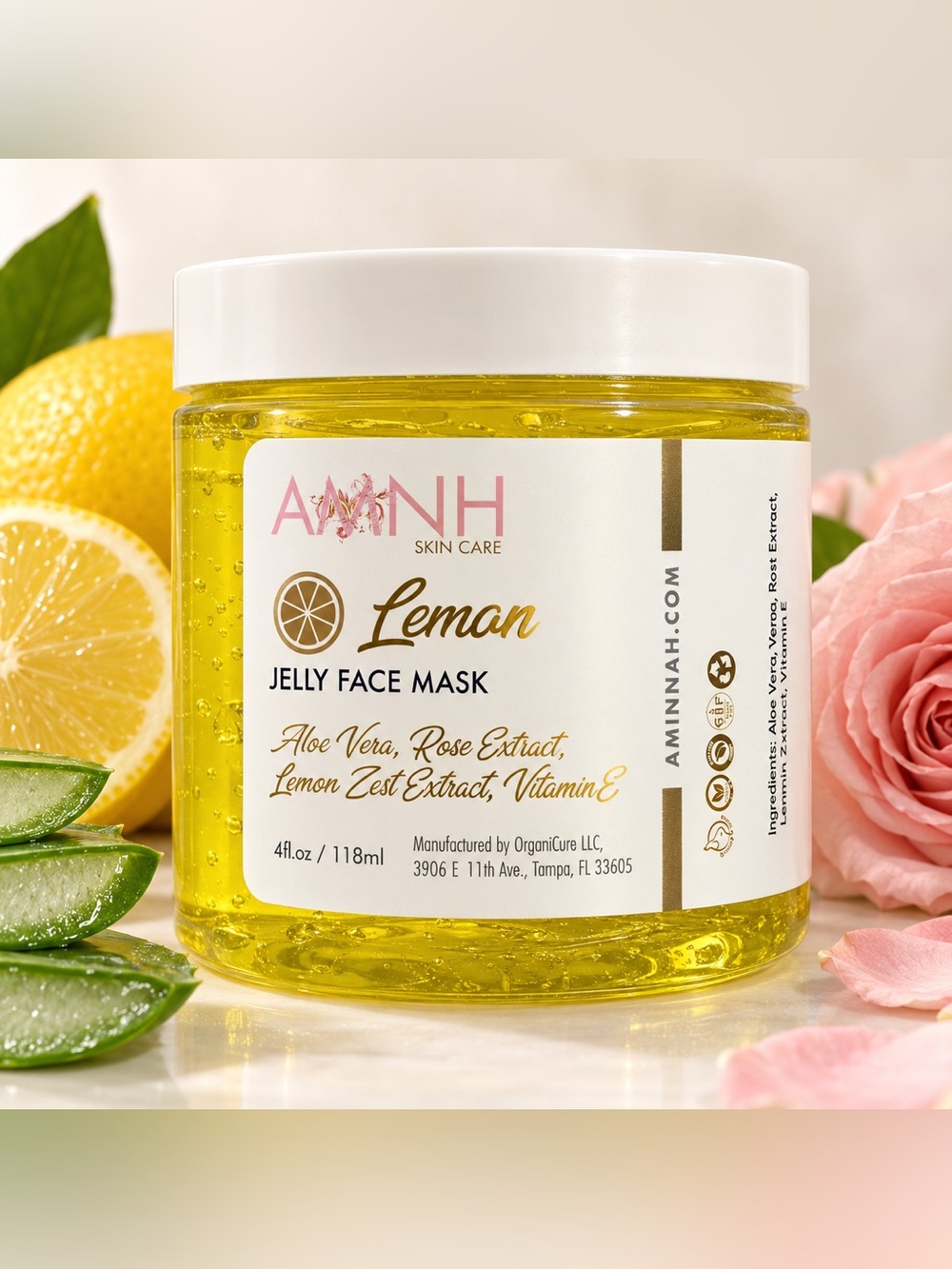 Aminnah Lemon Jelly Face Mask — Yellow
